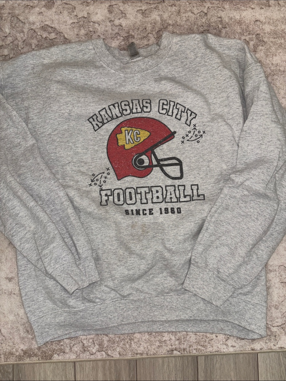 Kansas City Football Gray Crewneck Sweatshirt